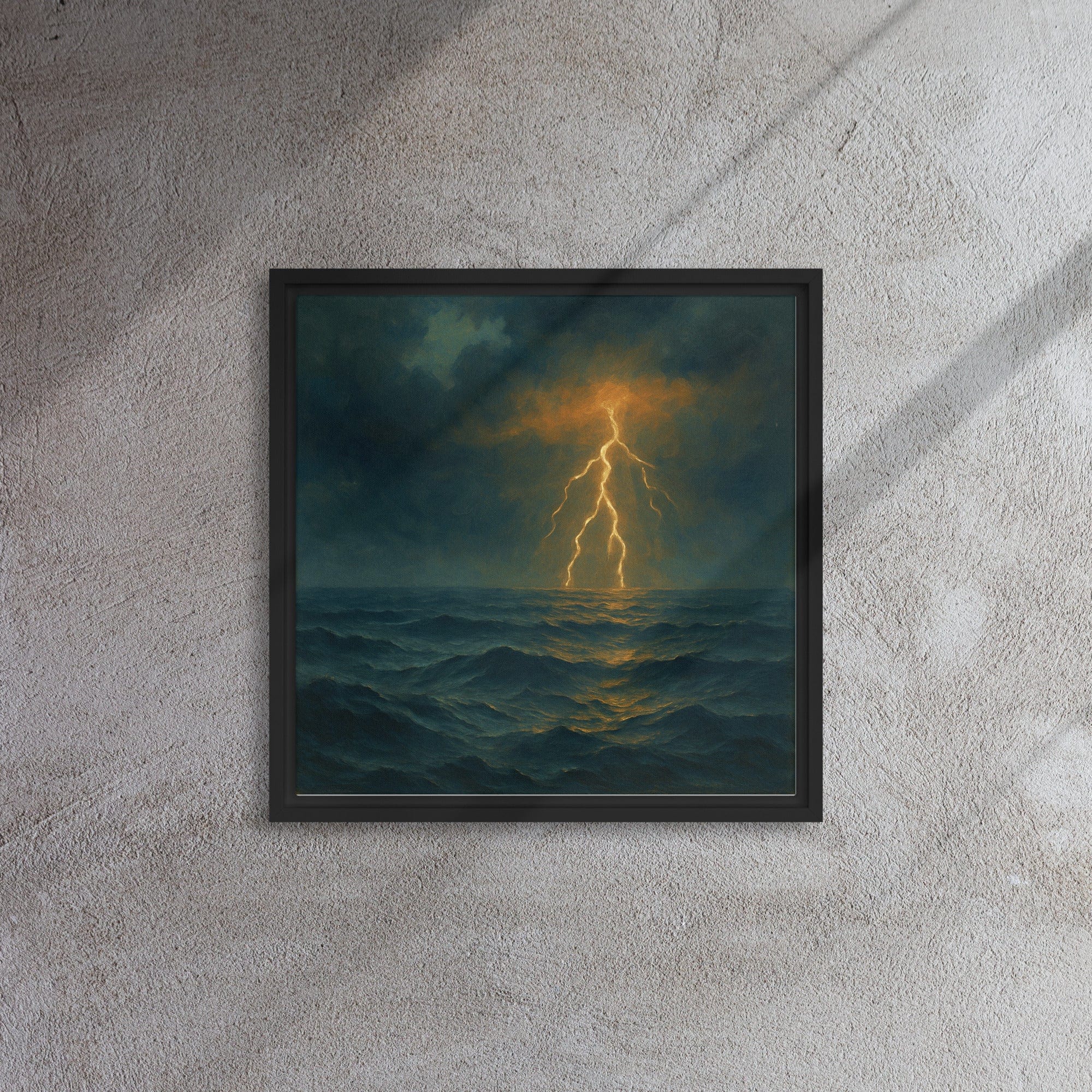 Toile encadrée - "L’Éclair des Abysses" - Mysterious oceans 16″×16″ Laurent Hassid Studio