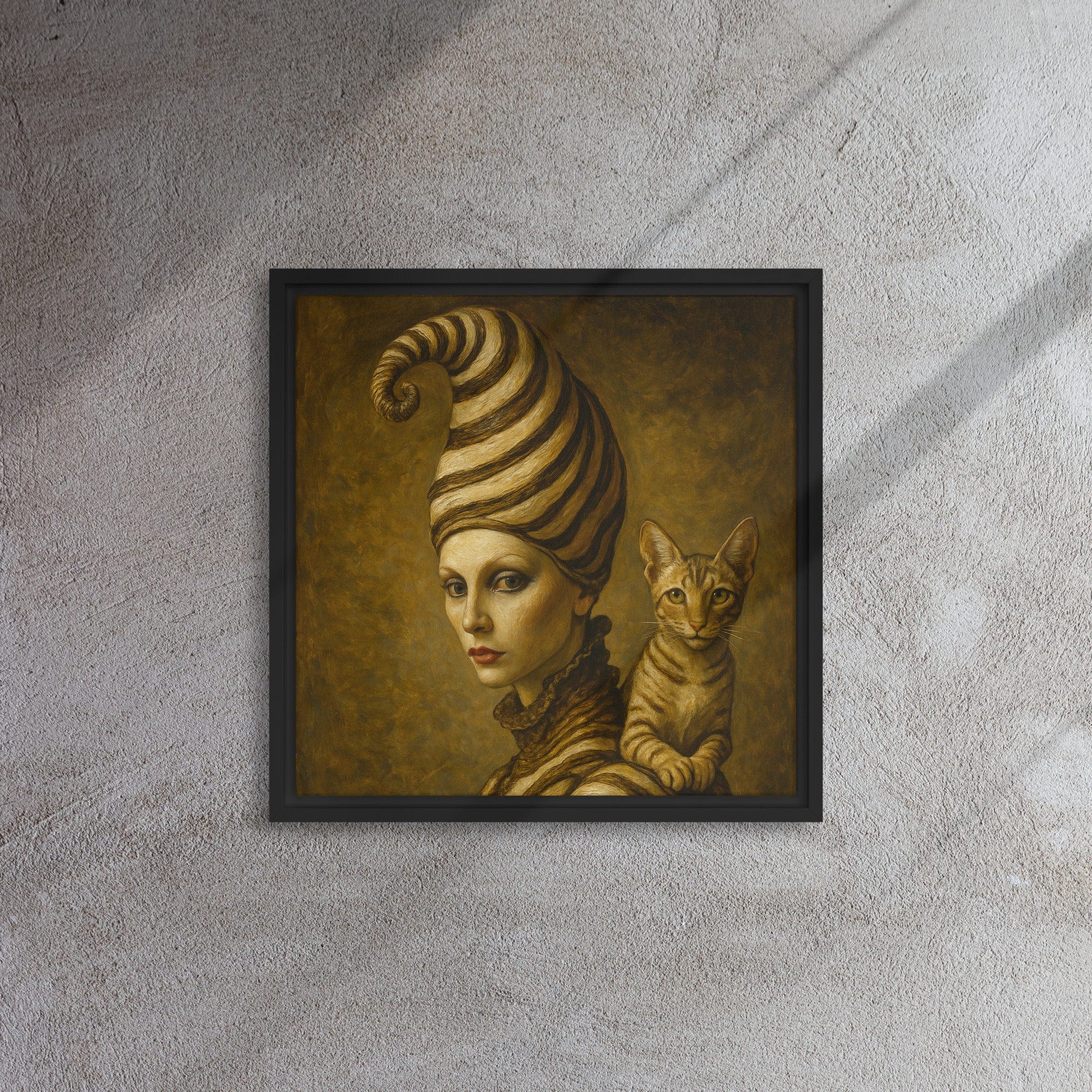 Toile encadrée - "My Cat, My Echo" - 50 millions d'amis 16″×16″ Laurent Hassid Studio