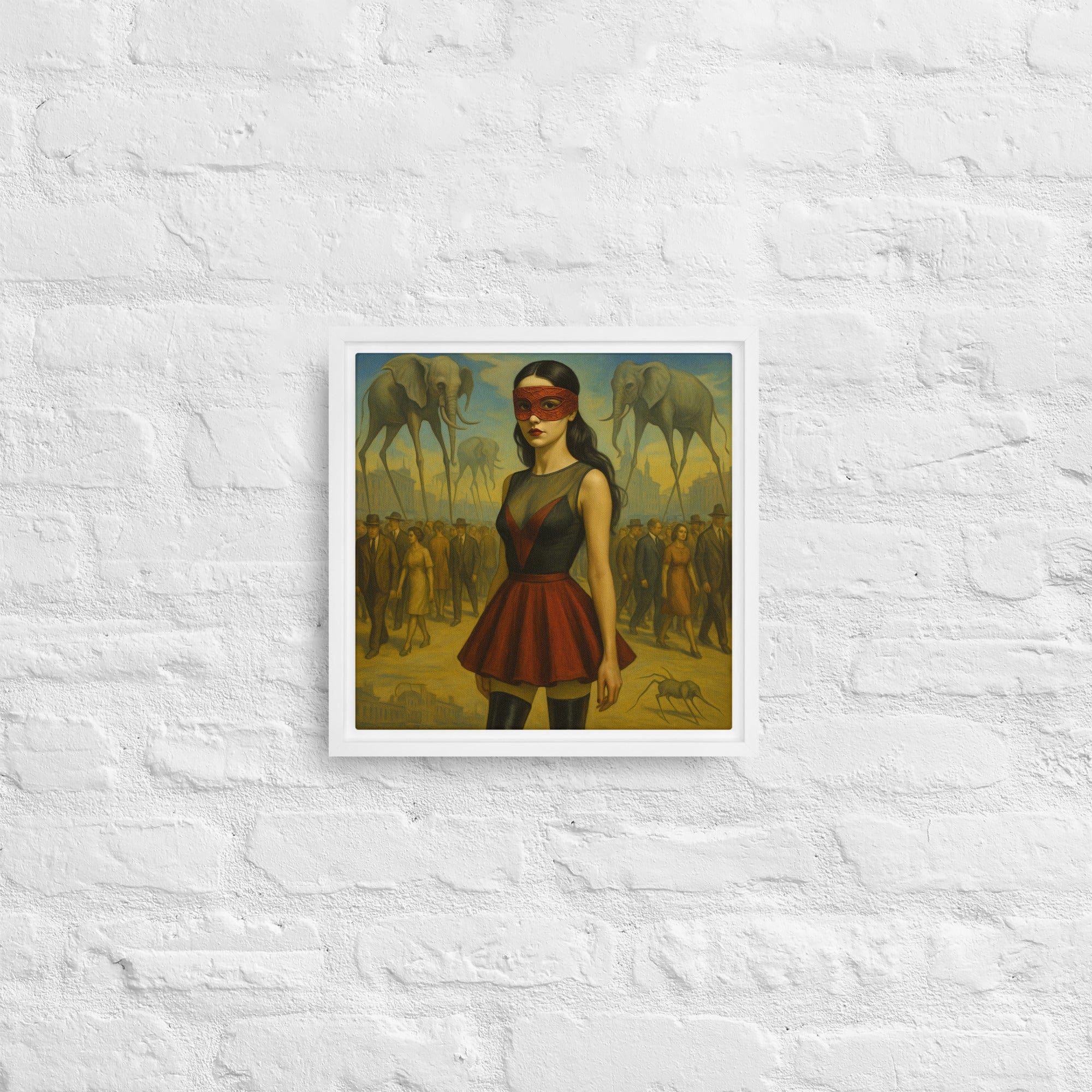 Toile encadrée - "La Marche des Songes" - Blindfolded Blanc / 12″×12″ Laurent Hassid Studio