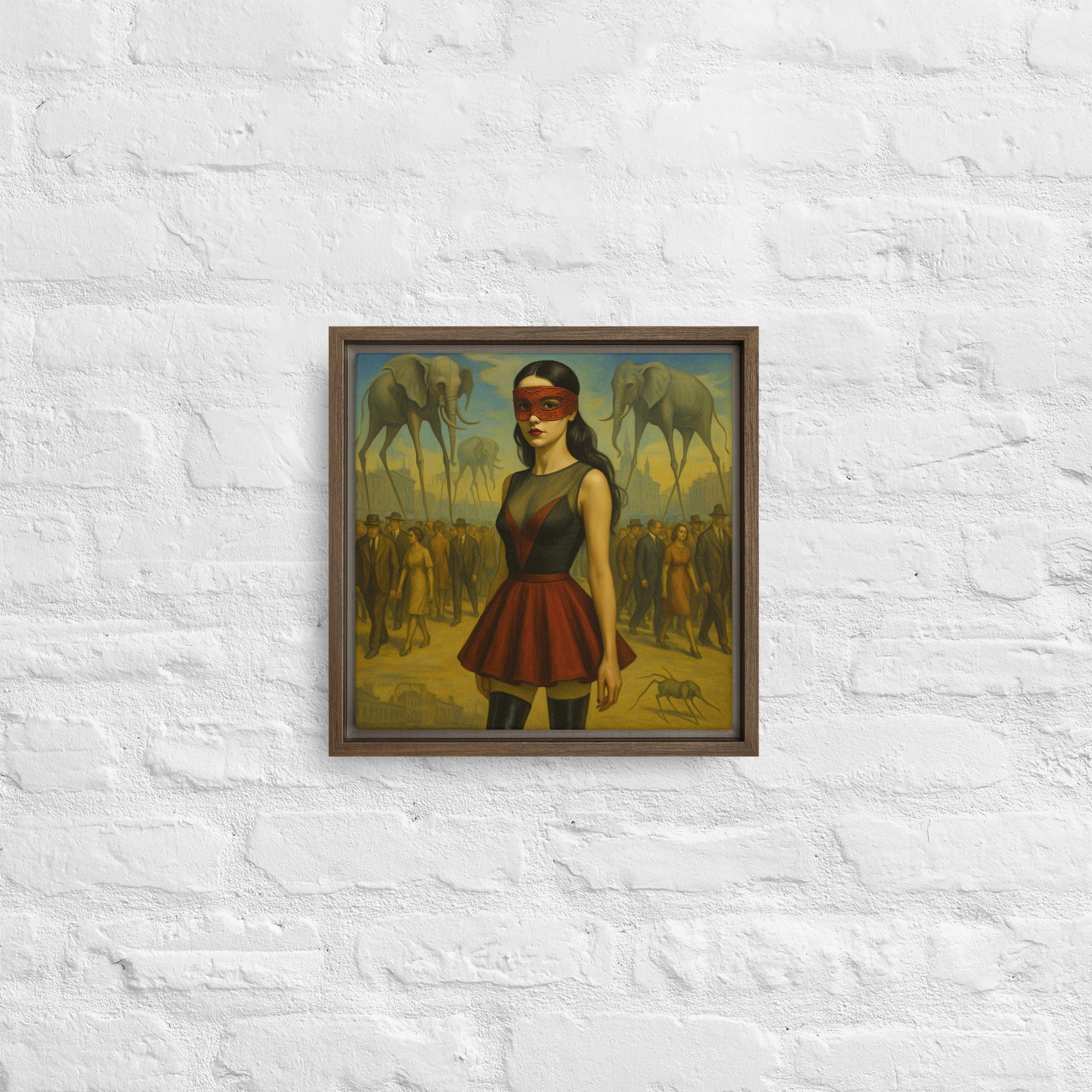 Toile encadrée - "La Marche des Songes" - Blindfolded Marron / 12″×12″ Laurent Hassid Studio