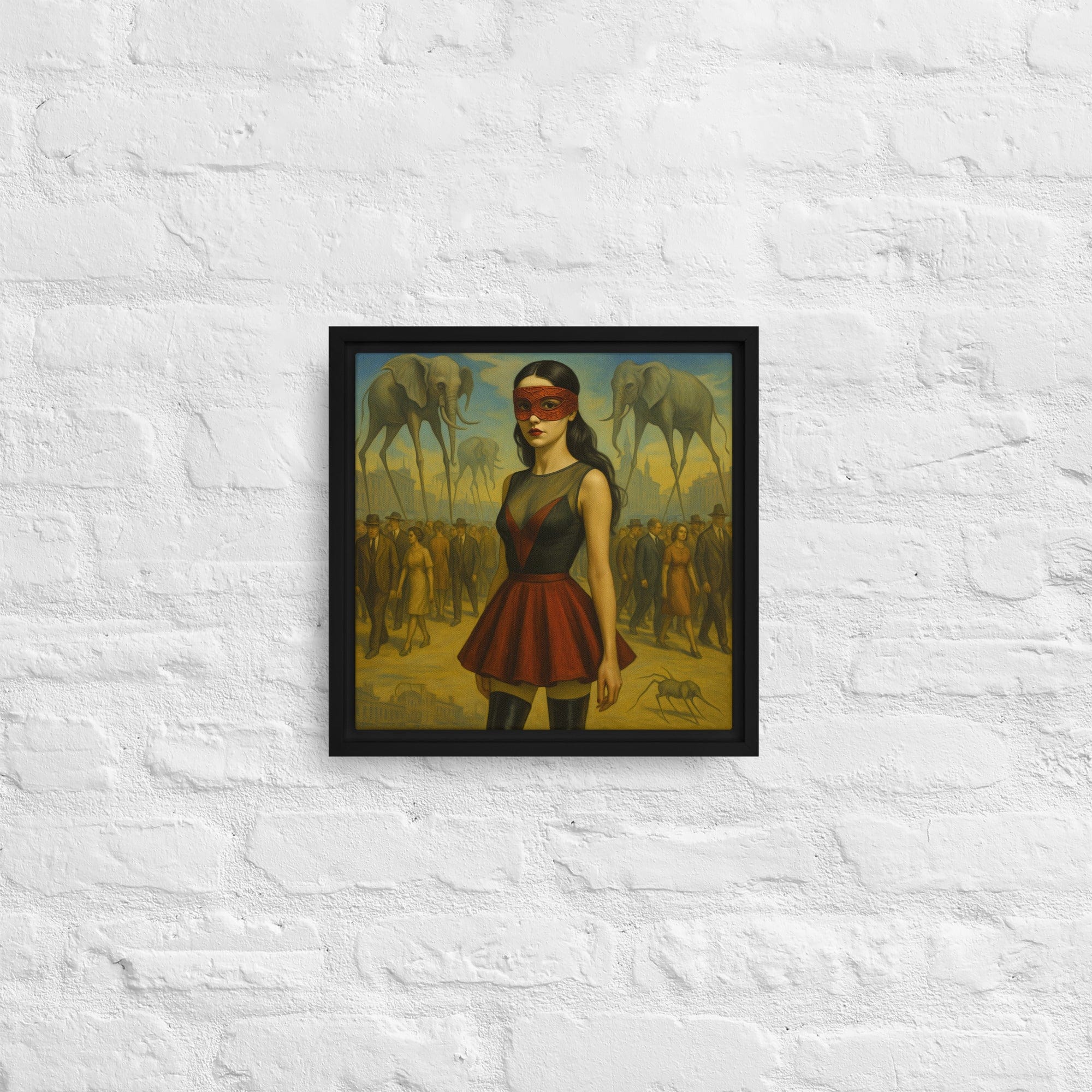Toile encadrée - "La Marche des Songes" - Blindfolded Noir / 12″×12″ Laurent Hassid Studio